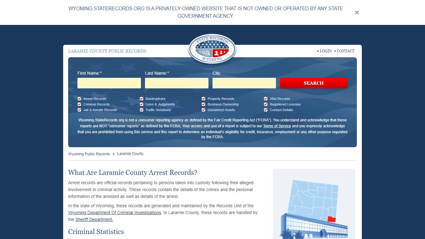 Laramie County Arrest, Court, and Public Records | StateRecords.org